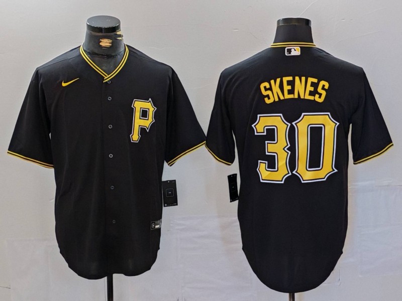Men's Pittsburgh Pirates Paul Skenes #30 Black Alternate Jersey